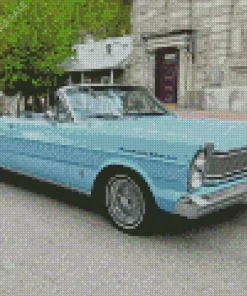 Vintage Blue Ford 500 Diamond Painting