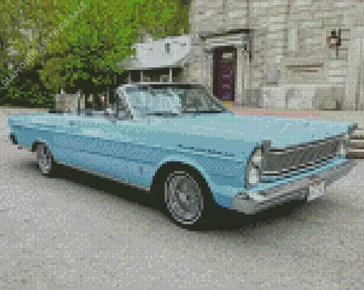 Vintage Blue Ford 500 Diamond Painting