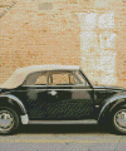 White Black Volkswagen Beetle Convertible Diamond Painting