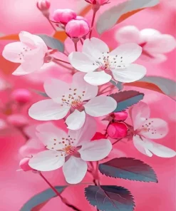 White Blossom Flowers Diamond Painting