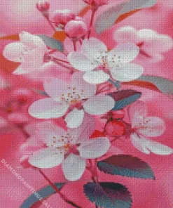 White Blossom Flowers Diamond Painting
