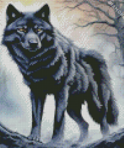 Wild Black Wolf Art Diamond Painting