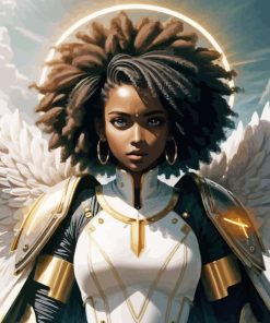 Winged Black Warrior Angel Diamond Painting