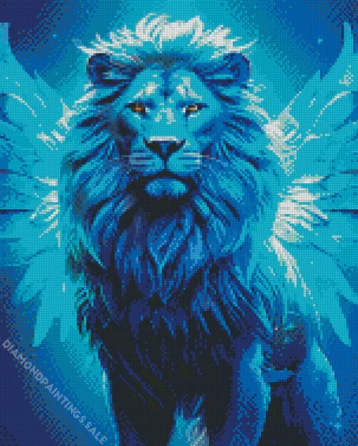 Winged Blue Lion Diamond Painting