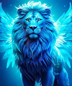 Winged Blue Lion Diamond Painting