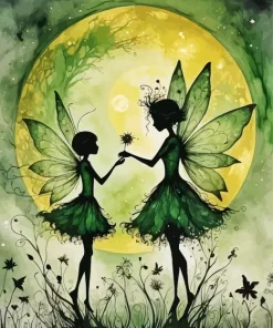 Aesthetic Fairy Silhouette Diamond Painting