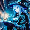 Anime Blue Witch Diamond Painting