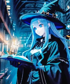 Anime Blue Witch Diamond Painting