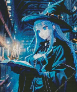Anime Blue Witch Diamond Painting