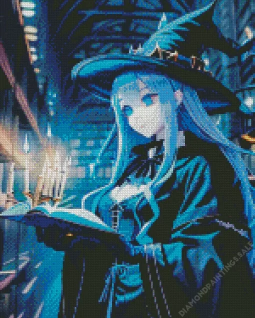 Anime Blue Witch Diamond Painting