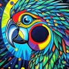 Artistic Geometric Parrot Art Diamond Painting