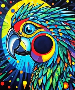 Artistic Geometric Parrot Art Diamond Painting