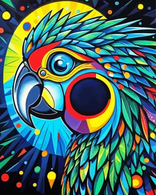 Artistic Geometric Parrot Art Diamond Painting