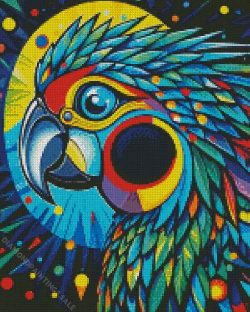 Artistic Geometric Parrot Art Diamond Painting