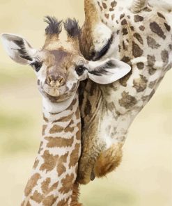 Baby And Mom Giraffe Diamond Painting