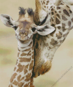 Baby And Mom Giraffe Diamond Painting
