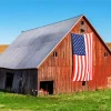 Barn With American Flag Diamond Painting