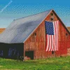 Barn With American Flag Diamond Painting