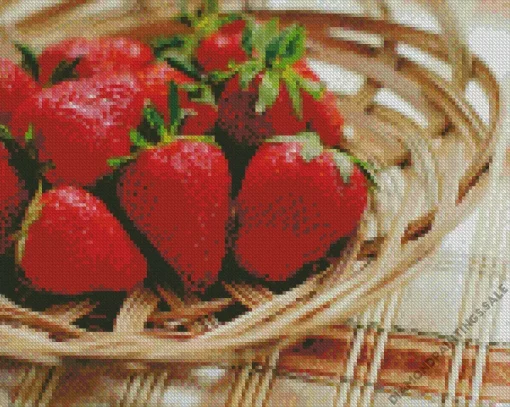 Basket Of Strawberries Diamond Painting