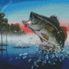Bass Jumping Out Of Water Diamond Painting