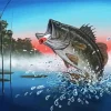 Bass Jumping Out Of Water Diamond Painting