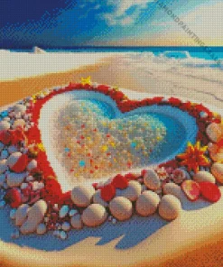 Beach Heart Diamond Painting