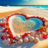 Beach Heart Diamond Painting