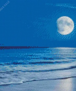 Beach With Moon Diamond Painting