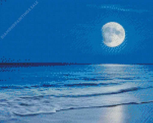 Beach With Moon Diamond Painting