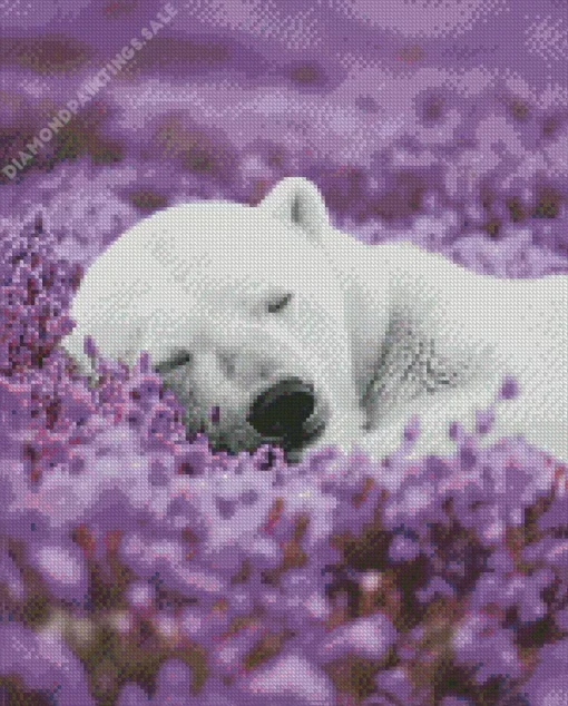 Bear And Flowers Diamond Painting