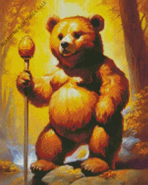 Bear Eating Honey Diamond Painting