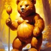 Bear Eating Honey Diamond Painting