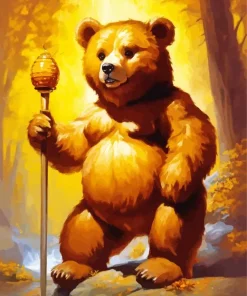 Bear Eating Honey Diamond Painting