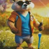 Bear Wearing Glasses Diamond Painting