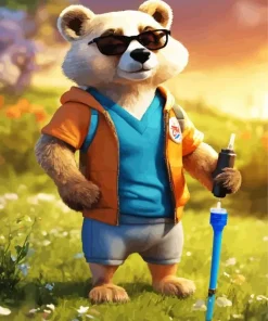 Bear Wearing Glasses Diamond Painting