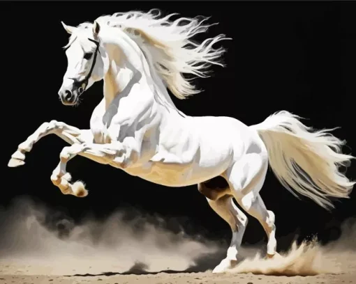 Beautiful White Stallion Diamond Painting