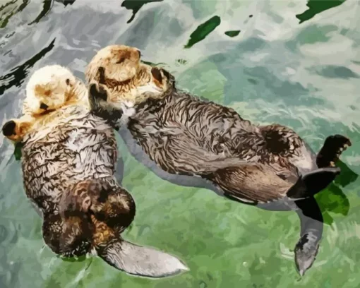 Beaver Holding Hands Diamond Painting
