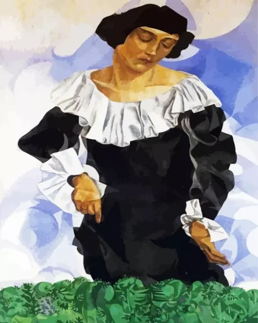 Bella With White Collar By Marc Chagall Diamond Painting