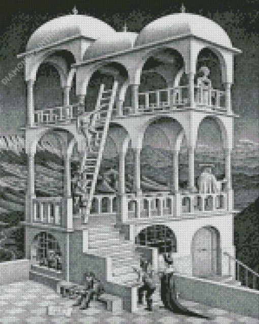 Belvedere By Maurits Cornelis Escher Diamond Painting