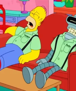 Bender And Homer Diamond Painting