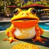 Big Orange Frog Diamond Painting