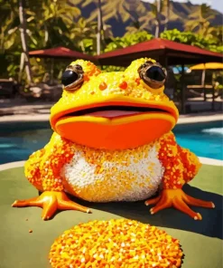 Big Orange Frog Diamond Painting