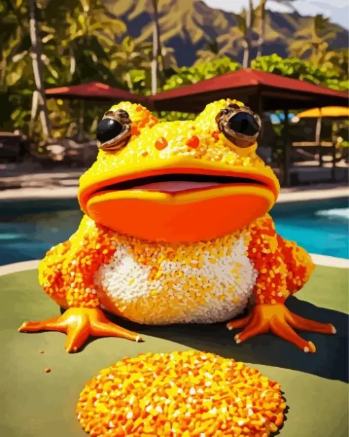 Big Orange Frog Diamond Painting
