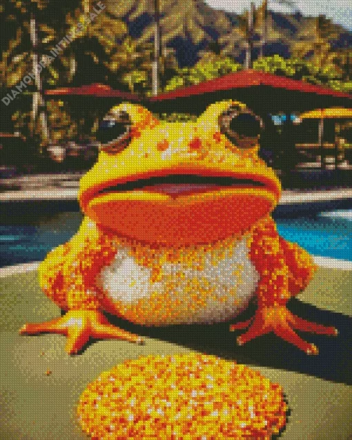 Big Orange Frog Diamond Painting