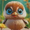 Bird With Big Eyes Diamond Painting