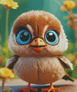 Bird With Big Eyes Diamond Painting