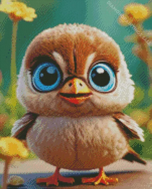 Bird With Big Eyes Diamond Painting