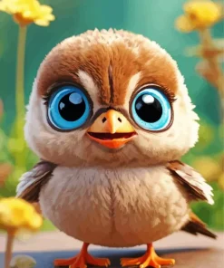 Bird With Big Eyes Diamond Painting