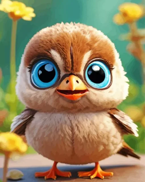 Bird With Big Eyes Diamond Painting