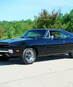 Black 1969 Charger Diamond Painting